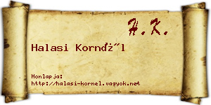 Halasi Kornél névjegykártya