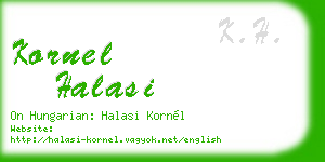 kornel halasi business card