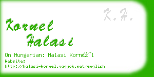 kornel halasi business card